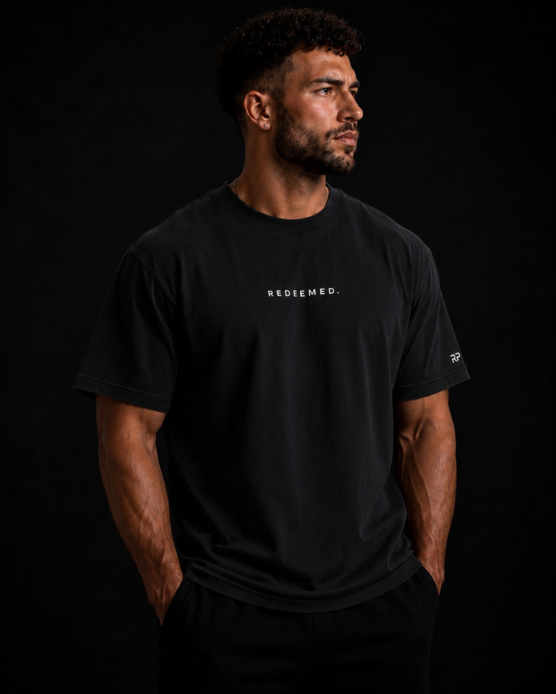 REDEEMED. Oversized Tee - Black